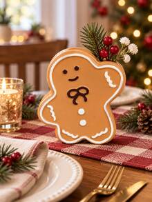 1pc Cute Gingerbread Christmas Vase, Small Flower Vase For Tabletop, Christmas Table Centerpiece, Holiday Shelf Decor, Living Room Kitchen Dining Table Home Decoration, Winter Xmas Decor - Selected Items - View 6