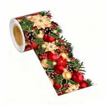 1 buah Stiker Border Natal 8cm * 10M Stiker Border/Trim Natal - Stiker Border Dekoratif Liburan, Desain Pesta Kantor atau Musim Dingin untuk Ruang Kelas, Papan Tulis Kantor, Dekorasi Rumah dan Luar Ruangan, Sempurna untuk Dekorasi Ruangan - Berbagai gaya - View 1