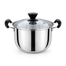 26cm Korean Minimalist Stainless Steel Soup Pot With Lid, Compact Daily Cooking Pot - View 2