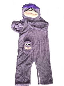 1pc Cute Funny Cartoon Big Mouth Monster Thick Coral Fleece Bathrobe, Couple Bathrobe, Cartoon Bathrobe, Suitable For Cosplay, Unisex Bathrobe - Multicolor - View 21