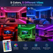 1pc Multi-Color RGB Decor LED Light Strip, 24 Keys Remote, Battery Operated No Plug Self-Adhesive Cuttable Lights For Christmas, Halloween, Birthday, Wedding, Window, Cosplay Background Party Decor (Batteries Not Included) - 24Key DCH - View 7