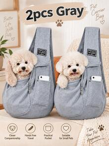 1pc Foldable Breathable Pet Carrier Bag, Large Capacity Pet Sling Bag - Multicolor - View 26