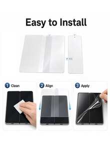 4 In 1 Foldable Phone Hydrogel Film Set, Inner Screen + Outer Screen + Back Film + Camera Lens Protector, Clear Soft Screen Protector For Flip Compatible With IPhone Duo - Clear - View 4