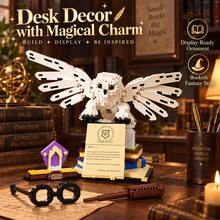 1600pcs Magic Owl Building Blocks Model With Display Accessories, Adult Collectible Fantasy Bird Assembly Set, Desktop And Bookshelf Decor, Detailed Assembly Ornament - Owl - View 4