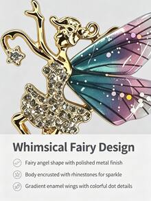 1pc Enamel Painted Butterfly Brooch, Korean Fashion Versatile Elegant Elegant Style Brooch Flower, Suit & Sweater Accessory For Women - Blue - View 4