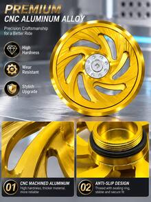 Motorcycle Engine Fan Cover CNC Aluminum Alloy Scooter Transmission Cover Spiral Design Side Cover Racing Style Motorcycle Accessories Modified Scooter Parts Colorful Decorative Engine Cover Universal Motorcycle Upgrade Parts - A - View 8