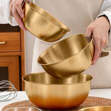 3pcs Stainless Steel Mixing Bowl Set, Includes Kitchen Cooking Basin, Dishwashing Basin, Fruit Bowl, Noodle Bowl, Kitchen Utensils, Baking Tools And Kitchen Accessories - Multicolor - View 3