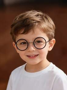 1 Pair Anti-Blue Light Glasses For Kids, Fashionable Versatile Round Frame, Personalized Photo Prop, Comfortable Lightweight Eyewear For Boys And Girls - Children's - View 2