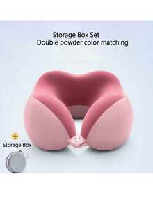 Ergonomic U-Shaped Neck Pillow With Storage Bag, Memory Foam Travel & Office Use, Removable Machine Washable Cover, Lightweight Portable Neck Pillow - Multicolor - View 2