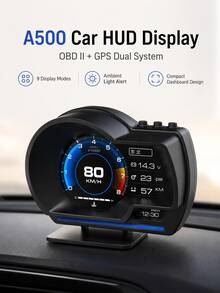 OBD + GPS HUD P6 Car OBD Head Up Display HUD On Board Computer Digital Speedometer Water Temp Fuel Consumption Slope Meter - A - View 10