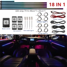 Symphony LED Car Ambient Lights RGB 64 Colors Interior Rainbow Acrylic Strip Neon Atmosphere Lighting Kit App - Symphony - View 8