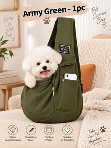 1pc Foldable Breathable Pet Carrier Bag, Large Capacity Pet Sling Bag - Multicolor - View 14