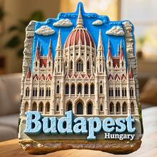 Budapest Hungary Fridge Magnet, A Parliament Dome Keepsake For Danube Travel Daydreams In The Kitchen For All Metal Surfaces Throughout The Home - A - View 1