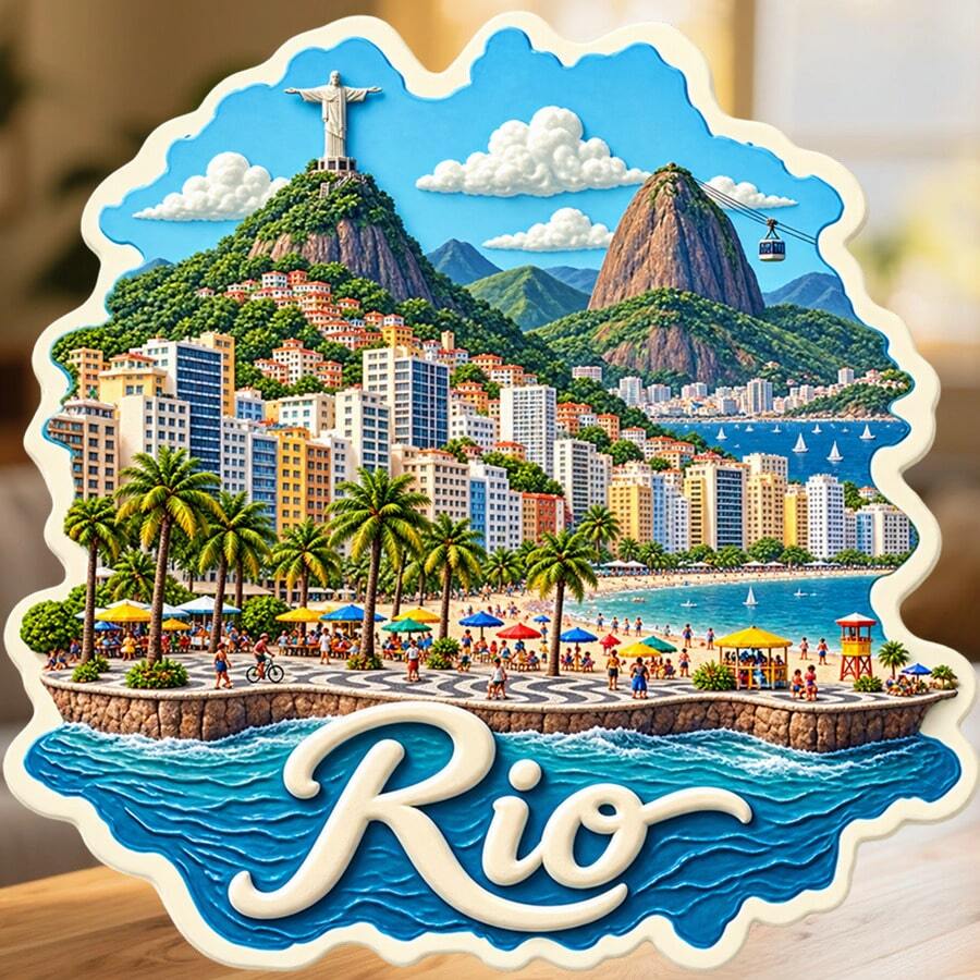 Rio De Janeiro Fridge Magnet, A Beachfront Escape Beneath Sugarloaf Mountain For Joyful Kitchen Daydreams For All Metal Surfaces Throughout The Home - A - View 1