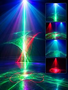 聖誕雷射投影燈,萬聖節派對 DJ 迪斯可燈,附極光 RGB 雷射效果,聲控音樂同步舞動檯燈,氛圍燈,USB 供電附遙控器,適用於居家裝飾、生日派對 - 多色光 - 查看 8