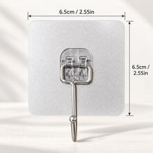 Strong Adhesive Hooks, Waterproof & Rust-Proof Wall Hooks, Suitable For Kitchen, Bathroom, Ceiling, Office, Window And Home Decor (Transparent Style 1-30pcs) - Multicolor - View 3