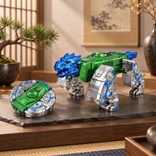 1pc Green Silver Blue Mecha Beast , Dual Form Transformable Mechanical Animal Toy, Cool Stress Relief Toy For Teen Collectors - Multicolor - View 4