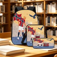 Football Player No. 9 2D Print 3 Pieces Set, Side Elastic Mesh Pocket Water Bottle Holder, Wide & Thick Breathable Adjustable Shoulder Strap, Nordic Fan Sports Style Commuter Travel Daily Storage Bag - Printed Bag - View 8