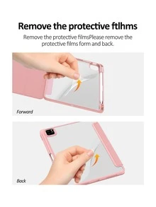 適用於 iPad (A16) 11 吋 11 代 2025 翻蓋平板保護殼 10 代 2022 純色 自動喚醒/睡眠 兼容 iPad 9/8/7 10.2 吋 Air 4/5/6/7/8/11 吋 保護殼 附筆槽 三折支架 自動喚醒/睡眠 粉紅色 - 粉色 - 查看 8