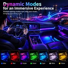 1-2pcs Car RGB 7-Color Decorative Ambient Light, LED Color Changing, Music Sync Interior Lighting Kit, USB Powered, Suitable For Car/Truck/SUV/Home/Internet Cafe/Entertainment Room And More, Halloween/Christmas Decoration - A - View 4