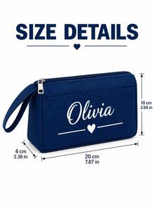 Customizable Pencil Case, Customizable With Name Or Text, Large-Capacity Pencil Pouch, Easy-To-Open Pencil Box, Multifunctional Storage Pencil Case, Available In Multiple Colors, Back-To-School Season Gift - Multicolor - View 2