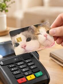 2/4pcs Cute Two Cats Cuddling Design Credit Card Skins, Waterproof Anti-Fingerprint Anti-Scratch, Suitable For Parties, Birthday Gifts. PVC Material, Anti-Fingerprint, Anti-Scratch, Wear-Resistant, Suitable For Men, Women, Couples, Applicable To Chip Cards, Credit Cards, Transportation Cards, Student Campus Cards And Personalized Customization. - Multiple Styles - View 5