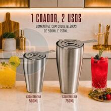 Coador Para Bebida De Inox Coador Para Drinks Coquetel Coador De Gelo - Prata - Visão 4