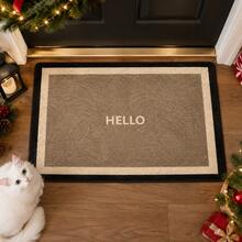 1pc, Simple "Hello" Velvet Welcome Door Mat (Warm Reminder: This Product Is Made Of High-Quality Velvet, Which Is More Skin-Friendly And Softer Than Crystal Velvet. - Multicolor - View 6