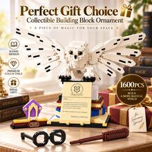 1600pcs Magic Owl Building Blocks Model With Display Accessories, Adult Collectible Fantasy Bird Assembly Set, Desktop And Bookshelf Decor, Detailed Assembly Ornament - Owl - View 6