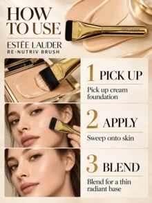 Estée Lauder فرشاة إستي لودر بلاتينيوم، 12.5 سم * 3 سم، شعيرات ناعمة وتوزيع متساوٍ للمكياج، مثالية للاستخدام اليومي - الذهبي - مشاهدة 8