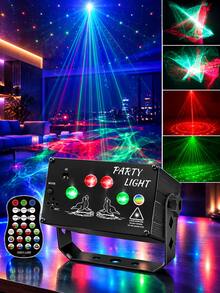 Christmas Laser Projection Light, Halloween Party DJ Disco Light With Aurora RGB Laser Effect, Voice Controlled Music Synchronized Dance Table Lamp, Ambient Light, USB Power Supply With Remote Control, Suitable For Home Decoration, Birthday Parties - Multicolor Light - View 4