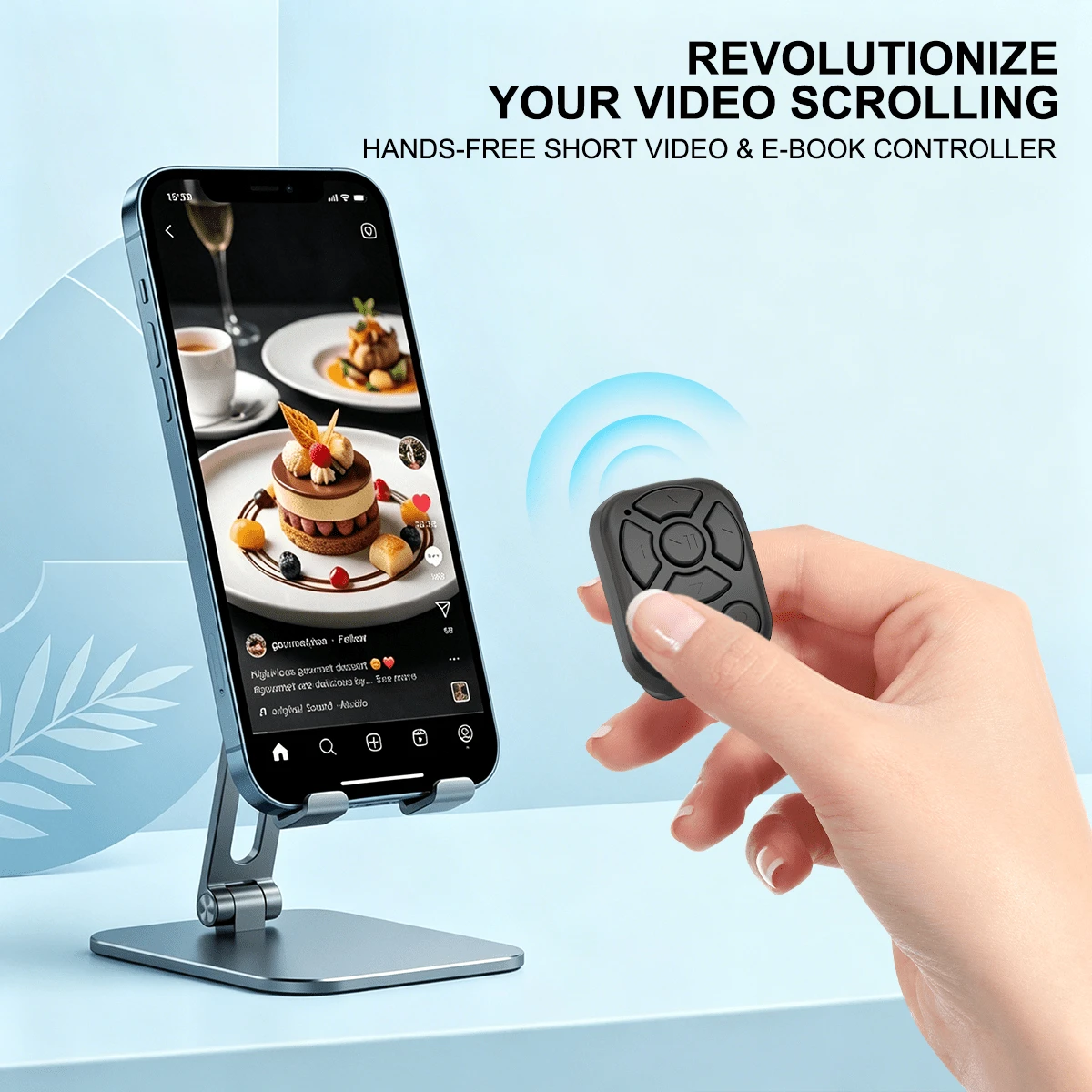 Multifunctional Phone Remote Control, Wireless Page Turning Controller, Portable Camera Shutter, Compatible With Tablet, Android, Rechargeable, 30mAh