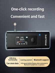 PHILIPS SA1239 MP3 Player, Large Storage Capacity, Supports TF Card Expansion, Compact And Portable, Supports Bluetooth And 3.5mm Wired Playback, Suitable For Various Scenarios Such As Learning And Entertainment - View 5