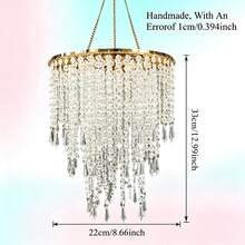 1 buah Lampu Gantung Besi & Akrilik Diameter 22cm/24.5cm, Dekorasi Pesta Pernikahan, Hotel, Perjamuan, Detail Manik-manik Berbentuk Ranting, Dekorasi Langit-langit, Pencahayaan Dekoratif Tahan Lama, Catatan: Ukuran Kecil - Beraneka warna - View 16