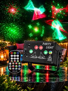 Christmas Laser Projection Light, Halloween Party DJ Disco Light With Aurora RGB Laser Effect, Voice Controlled Music Synchronized Dance Table Lamp, Ambient Light, USB Power Supply With Remote Control, Suitable For Home Decoration, Birthday Parties - Multicolor Light - View 6