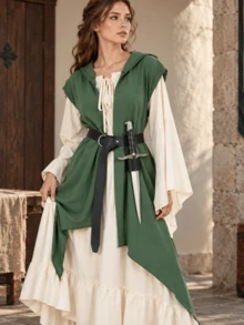 2pcs Medieval Vintage PU Leather Belt With Sword Belt, LARP Costume, Suitable For Medieval Renaissance Festival, Fantasy Theme Events And Halloween - A - View 9