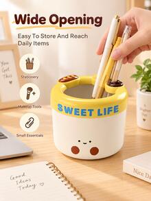 Fun Modern Style Desktop Storage Bucket, Mini Storage Box, Suitable For Storing Various Small Items, Compact And Practical, Applicable For Bedroom, Office, Study Or Dormitory, Suitable For Year-Round Use, Christmas Gift, Room Decor Aesthetic - Multicolor - View 4