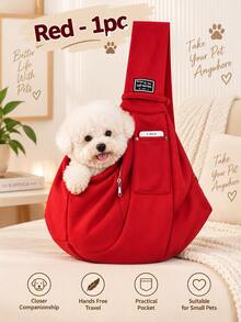 1pc Foldable Breathable Pet Carrier Bag, Large Capacity Pet Sling Bag - Multicolor - View 19