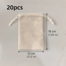 100pcs/50pcs/20pcs/10pcs Beige Plush Drawstring Bucket Storage Bags, Soft Plush Texture, Premium Quality, Suitable For Wedding Favors, Jewelry Storage, Holiday Gift Packaging, Scent Sachets And Cosmetic Storage - Beige - View 18