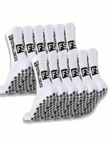 1/3/6 Pairs Men's Soccer Socks, Thick Fleece Long Tube Couple Anti-Slip Socks, Durable Sports Socks, Autumn Style - Multicolor - View 1