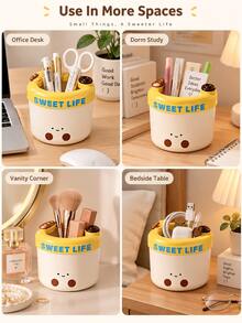 Fun Modern Style Desktop Storage Bucket, Mini Storage Box, Suitable For Storing Various Small Items, Compact And Practical, Applicable For Bedroom, Office, Study Or Dormitory, Suitable For Year-Round Use, Christmas Gift, Room Decor Aesthetic - Multicolor - View 9