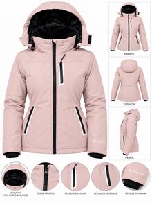 Women Winter Coats - Pink - View 7