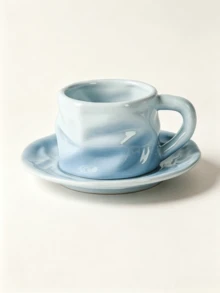 1 buah Mug Keramik Buatan Tangan dengan Desain Asimetris dan Tatakan, Cangkir Kopi Kreatif, Cangkir Susu dan Air untuk Rumah, Set Cangkir dan Tatakan Teh Sore, Hadiah yang Sangat Menarik - MultiWarna - View 14