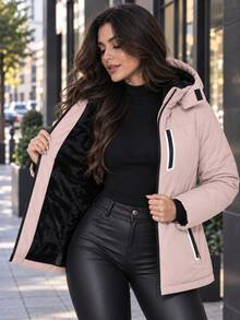Women Winter Coats - Pink - View 4