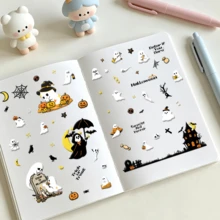 1pc Halloween Sticker Decoration For Phone Case, Refrigerator, Planner, Diary, Scrapbook, Notebook, Suitcase, Window, Guitar, Helmet, Skateboard, Laptop - Multicolor - View 3