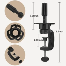 Wig Mannequin Head Stand, 2 Pieces Hair Styling Training Model Stand, Mannequin Head Clips, Black Wig Stand - View 3