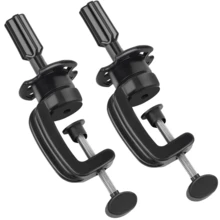 Wig Mannequin Head Stand, 2 Pieces Hair Styling Training Model Stand, Mannequin Head Clips, Black Wig Stand - View 2