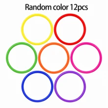 12/24pcs Colorful Plastic Toss Rings, Suitable For Outdoor Speed & Agility Games, Random Colors, Carnival Toss Rings For Speed & Agility Games, Gardening & Backyard Games, Bachelor Party Games, Game Booth - Multicolor - View 12
