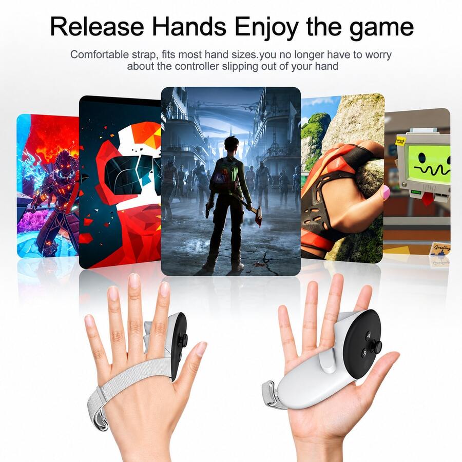 Adjustable Soft Wrist Strap Controller Grip, Compatible With Me/Ta/Oc/Ulus Quest 3/3s, Anti-Drop Lanyard Battery Cover, Durable ABS Material, Gaming Accessory - No Batteries Included, No Electronic Components - View 1