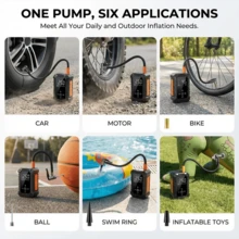 Pompa Ban 150PSI & Kompresor Udara Portabel dengan Pengukur Tekanan Ban & Layar LED - 3X Lebih Cepat, Pompa Sepeda Mini Nirkabel Pintar Sekali Sentuh, Bertenaga USB, Baterai Isi Ulang 7.4V 2000mAh - Wireless - View 7